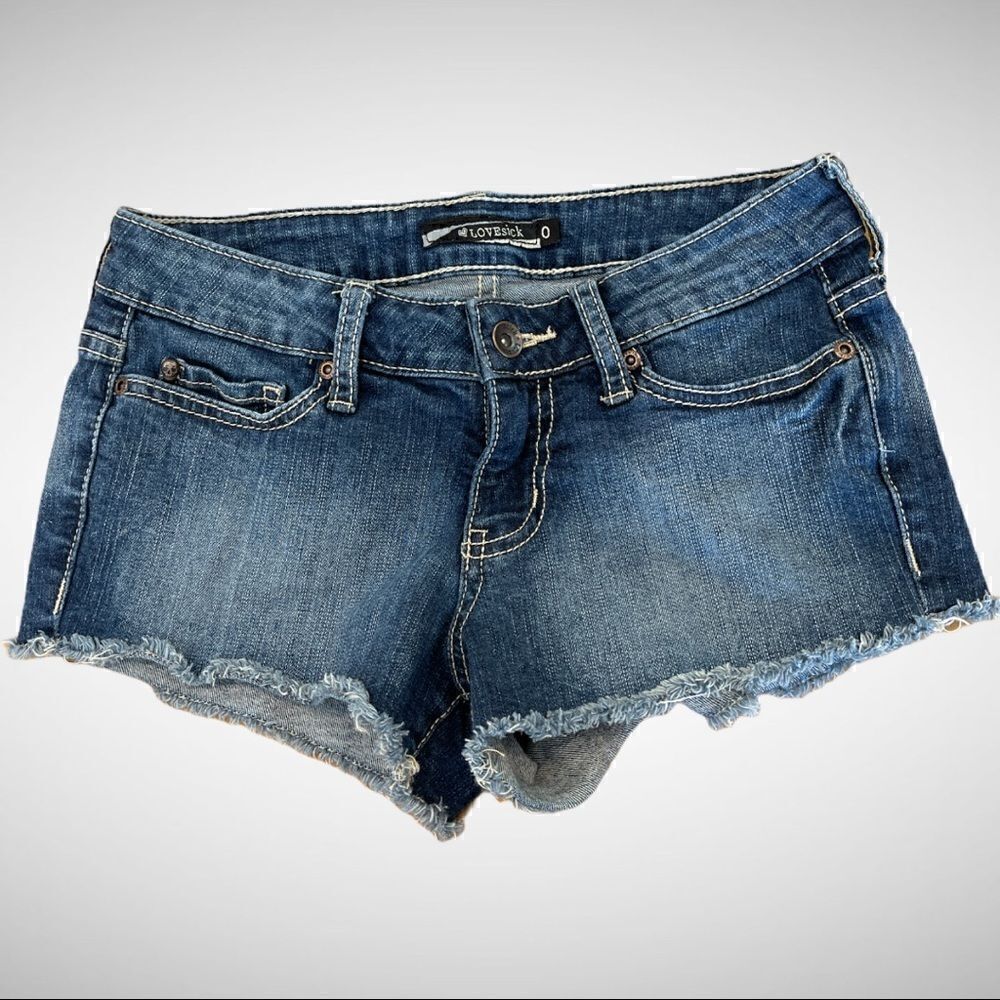 Lovesick Denim Shorts - Raw Hem-Size 0